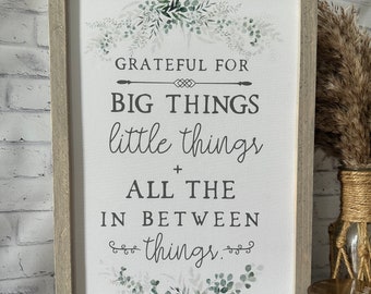 Grateful Sign Framed Wood Sign Family Room Sign Dining Room - Etsy