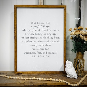 Op boerderij vintage geïnspireerde canvas muurkunst - J.R. Tolkien-print, inspirerend woonkamerdecor voor nieuwe huiseigenaren