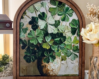 Cartello ad arco per San Patrizio - Decorazioni per fattoria per San Patrizio, Arte murale con trifoglio celtico, Arte da tavolo per le feste