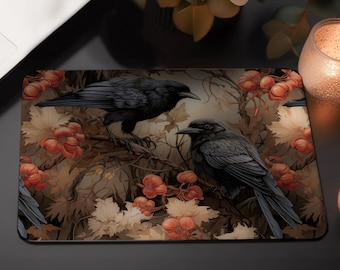 Mouse Pad- Crow-Inspired - Mystical Home Décor - Intriguing Workspace Charm