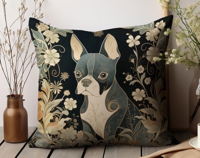 Breed Throw Pillows - William Morris Style  - Artistic Home Décor | Faux Suede Pillow Covers | Perfect for Dog Lovers