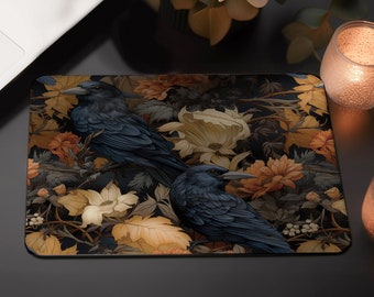 Mouse Pad- Crow-Inspired - Mystical  Home Décor - Intriguing Workspace Charm