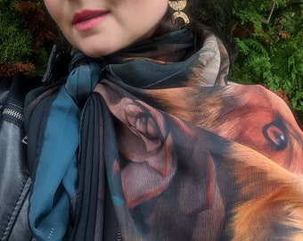 Fox In The Forest Scarf for Autumn