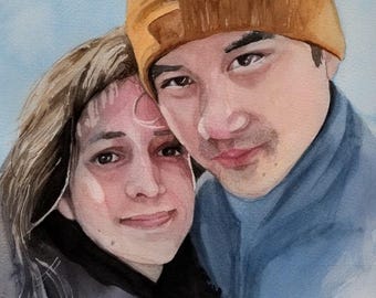 Custom Watercolor Portrait from Photo | Hand-Painted Christmas Gift | Pet or Family Portrait | Personalized Art Gift Canada