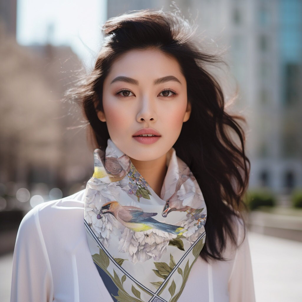 silk scarf grey