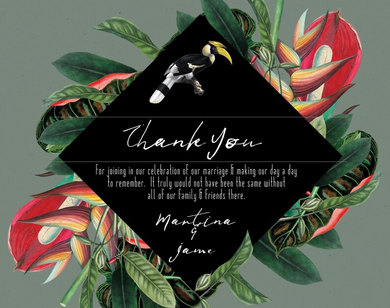 Tropical Black And Grey Destination Wedding Template Wedding Invitation Collection DIY Wedding Invitation Instant Download