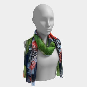 Silk Long Scarf - Koi Fish