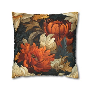 William Morris Autumn 1B Faux Suede Square Pillow Case, maximalist interiors