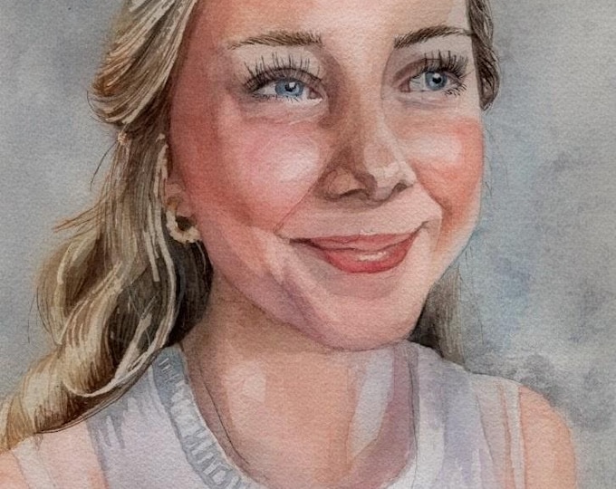 Custom Watercolor Portrait from Photo | Hand-Painted Christmas Gift | Pet or Family Portrait | Personalized Art Gift Canada