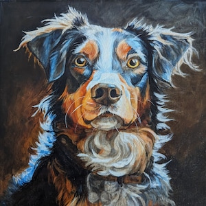 Pet Portrait hand painted in Acrylic  from Photo, Pet Portrait Custom, personalized gifts