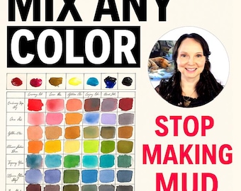Watercolor Mixing Chart Printable – Color Mixing Guide for Beginners – Downloadable Palette PDF