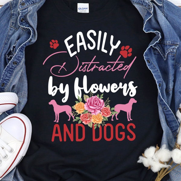 Floral Designer Shirt Floral Designer Gift Funny Florist Dog Lover TShirt Florist Gift Florist T Shirt Powered by Flowers and Dogs Tee