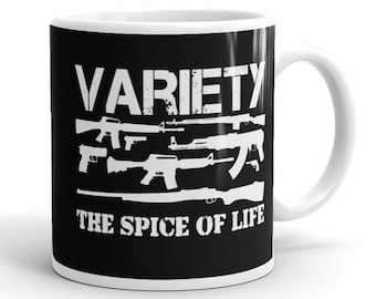 Taza de café divertida a favor de las armas: Diseño de Variety of Life