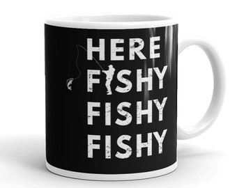 Rolig fiskemugg: Nödställd fiskare kaffemugg