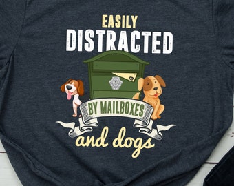 Postal Worker Dog Shirt Funny Mail Carrier TShirt for Dog Lovers Mail Lady Postal Worker T Shirt with Dogs and Mailboxes