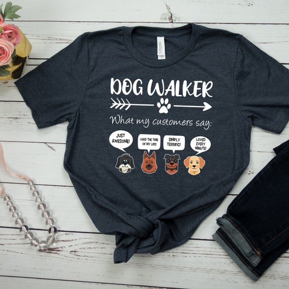 Dog Walker Tshirt With Dog Paw Print Dog Walker Tshirt With Dog Paw Print