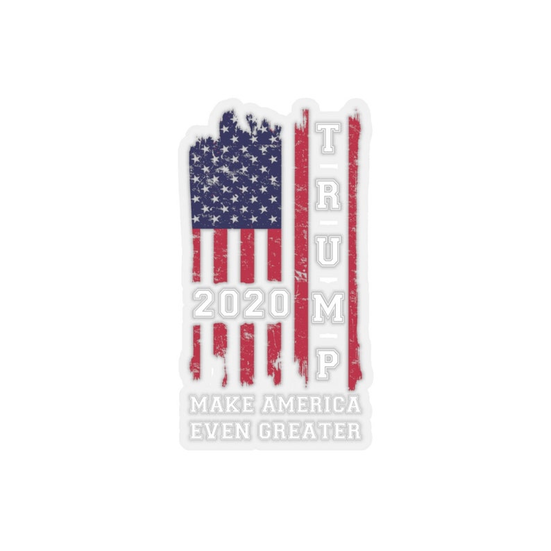 Patriot President Trump Bumper Sticker White American Flag MAGA