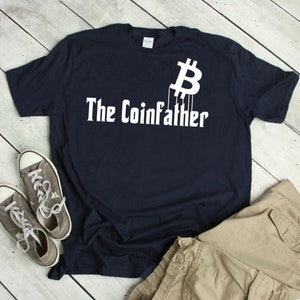 Funny Bitcoin Shirt Cryptocurrency  - Bitcoin Gift Investor Crypto Currency Tee - The Coinfather Bitcoin Sign Parody Unisex T-Shirt