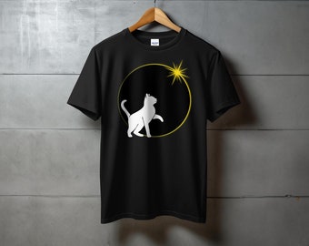 Solar Eclipse Cat Shirt Funny Cat Eclipse T-Shirt April 8th 2024 Total Solar Eclipse Outfit for Cat Lover