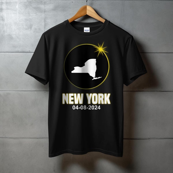 Solar Eclipse 2024 Camiseta de Nueva York State Total Solar Eclipse Camiseta Main Eclpse Shirt para el 8 de abril de 2024