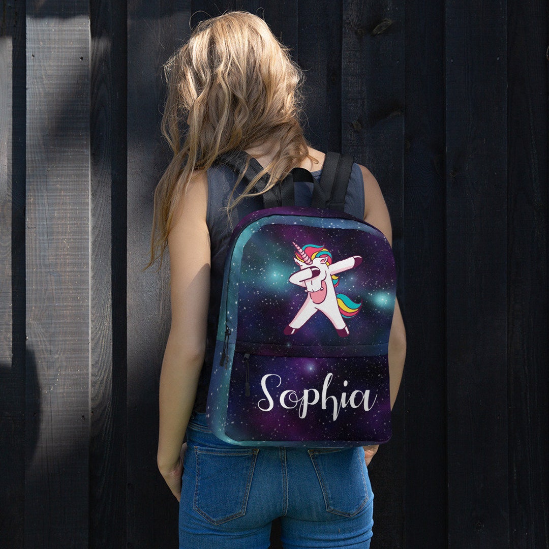 Unicorn Backpack Personalized Backpack Dabbing Unicorn Girl's Name ...