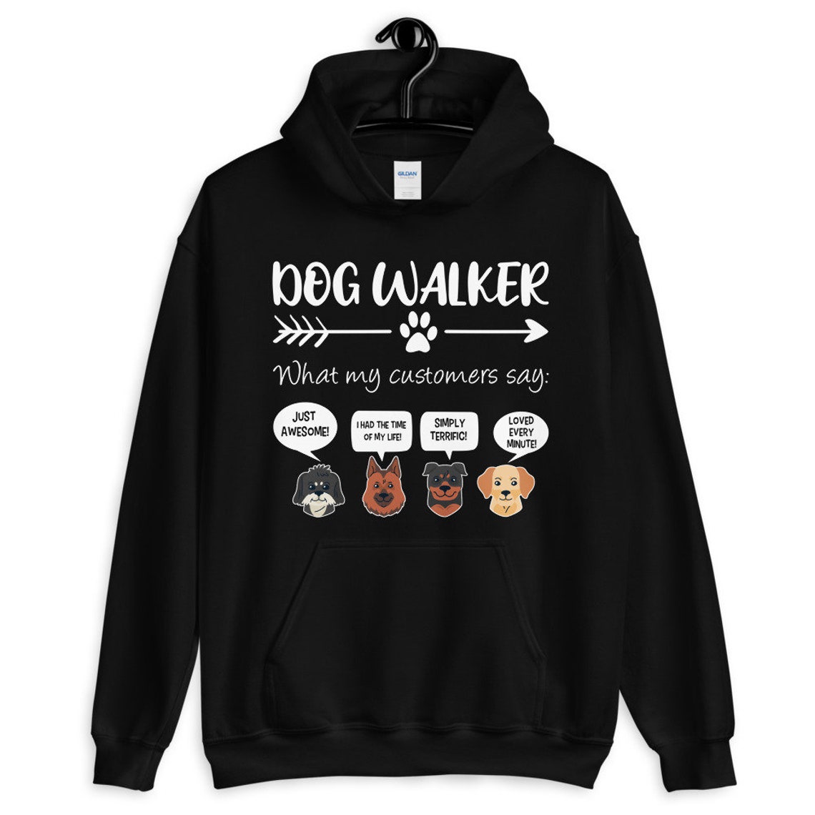 Dog Walker Hoodie Funny Dog Walker Gift Walking Dogs Hoodie Etsy
