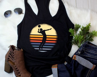 Womens Volleyball Tank Top Retro Volleyball Tank Top Vintage Volleyball Tank for Women Volleyball Player Gift Love Volleyball