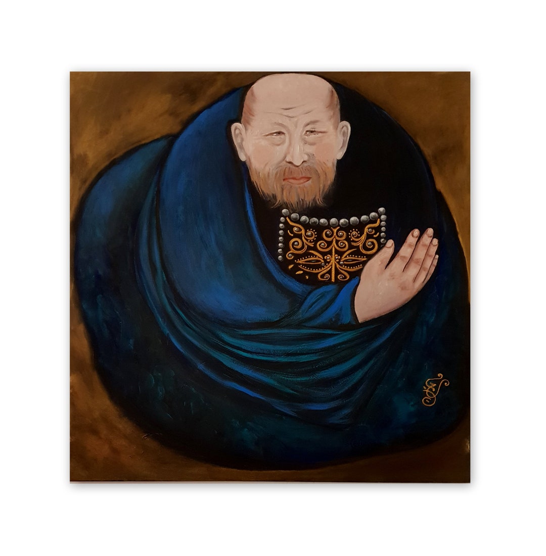 Acrylic Wall Art Painting on Canvas Monk With a Mask. - Etsy