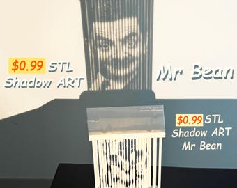 Mr. Bean Shadow Art - Fun & Easy 3D Printable STL for Just 0.99