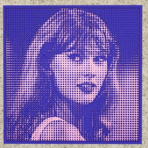 3D Printable Taylor Swift Portrait – Halftone Dot Relief Wall Art STL File