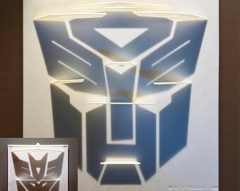 Transformers Logo Shadow Art STL Pack: 3D Printing Files (Digital Download)
