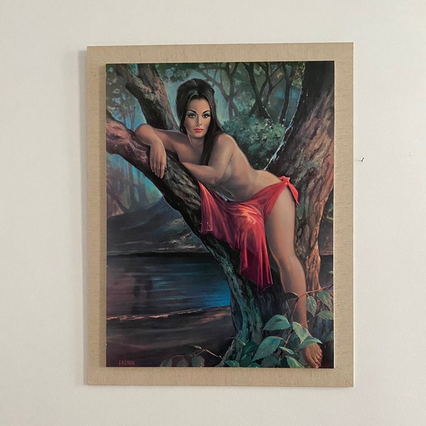 Vintage JH Lynch Woodland Goddess print from the 60s