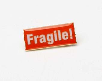 Fragile! - Emaille Pin_Brosche_Anstecker - ein charmanter Blick :)