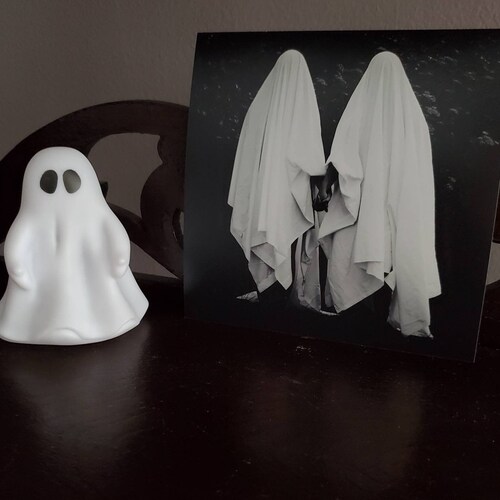 Square ghost print; Ghost photo; Ghost couple; Best friends; Til Death; Ghost art; Halloween art; Halloween print; Halloween decor; Ghosts