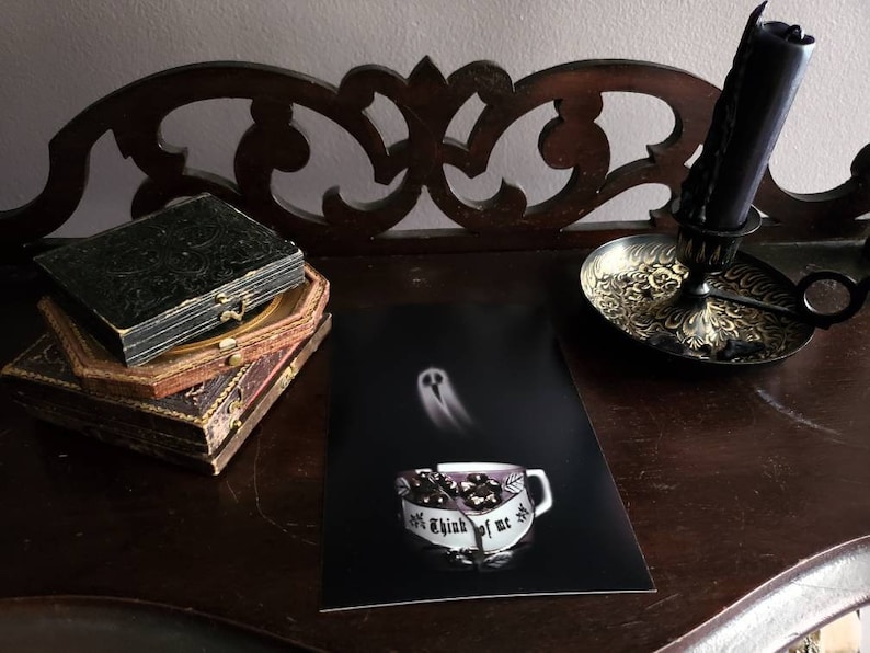 Ghost Tea Print Ghost Art Tea Time Ghost Print Gothic Etsy