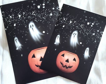 Halloween print; Halloween photo, Ghost photo, Pumpkin Pail, Sparkles, Glitter, October photo, Happy Halloween, Jack-o-Lantern; Autumn; Fall