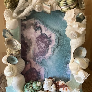 Sea Shell Photo Frame in Blue