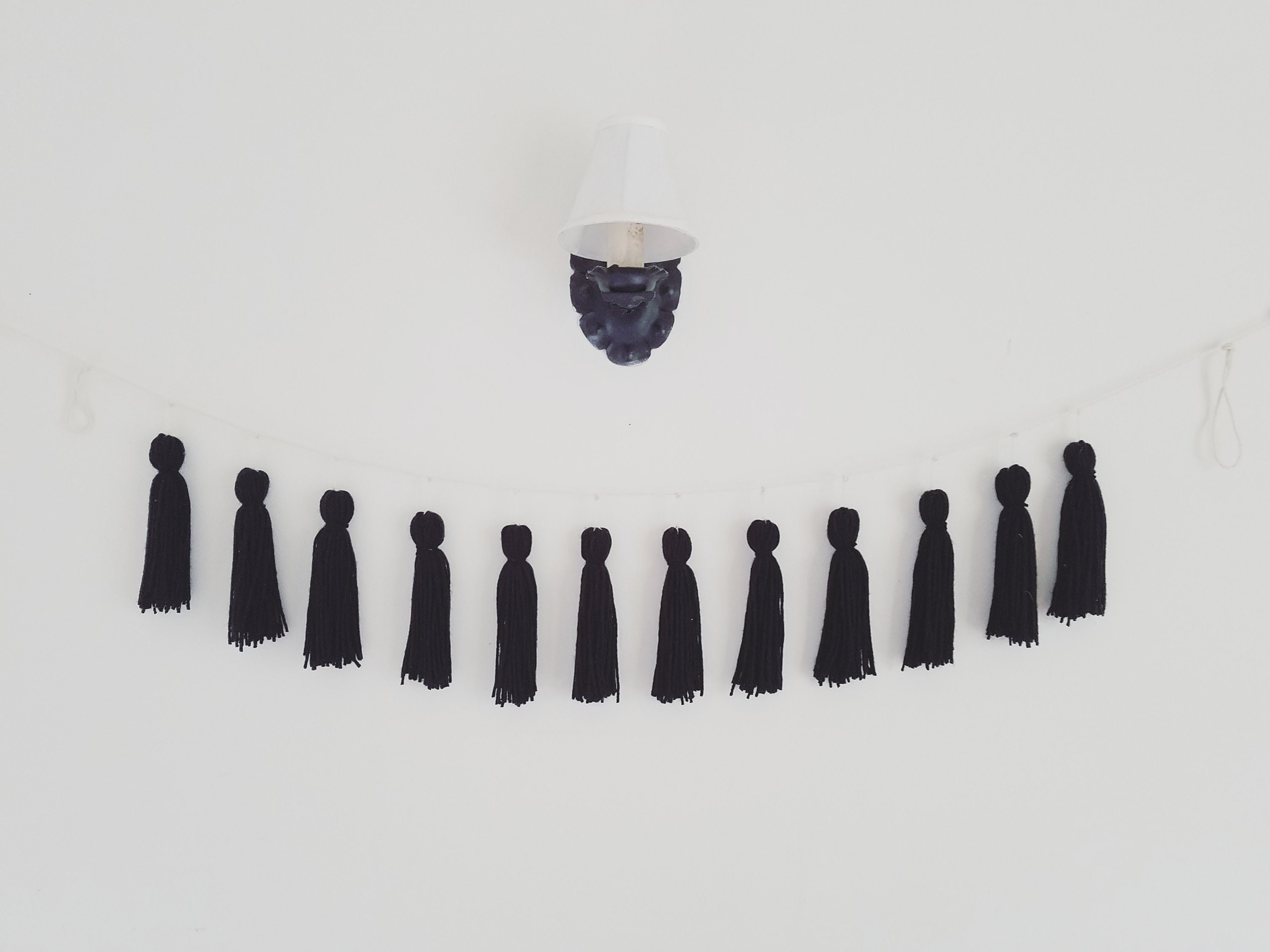 Black Yarn Tassel Garland / Black and White Nursery Gender Etsy