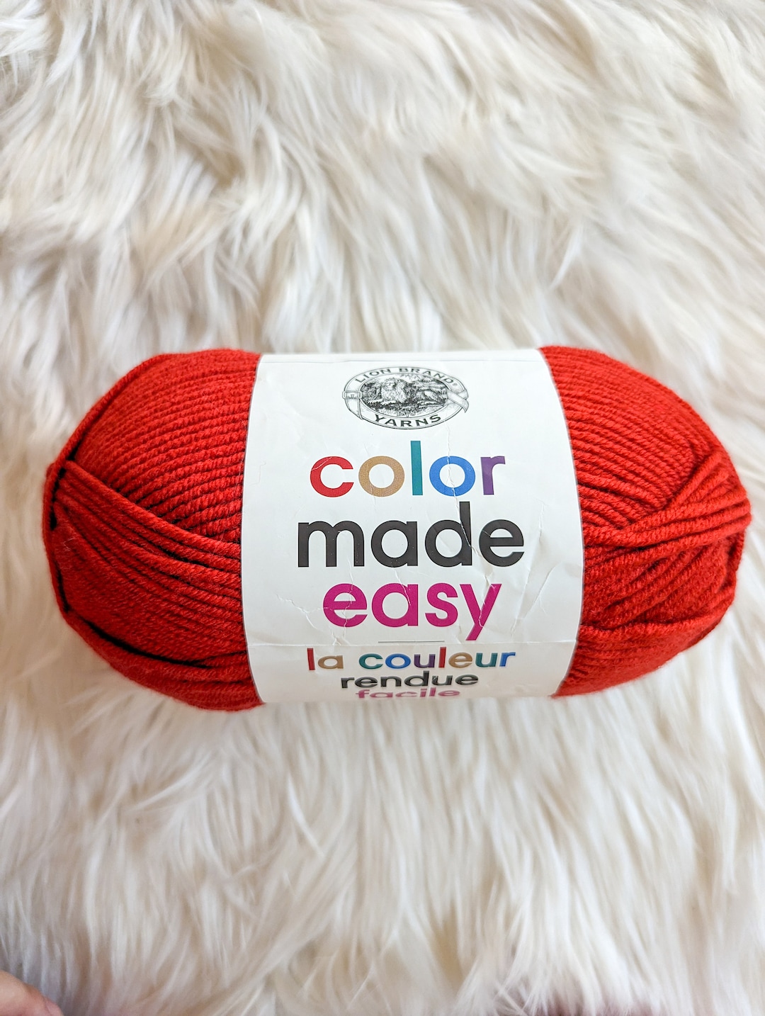 Lion Brand Color Made Easy Yarn Anthurium Red Rare, Discontinued Yarn