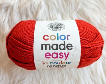 Lion Brand Color Made Easy Yarn - Anthurium red - Rare, discontinued yarn