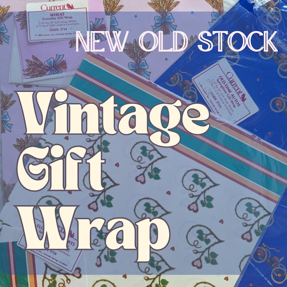 Vintage Gift Wrapping Paper - New Old Stock - Multiple patterns available