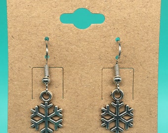 Snowflake Silver Metal Earrings Style #4