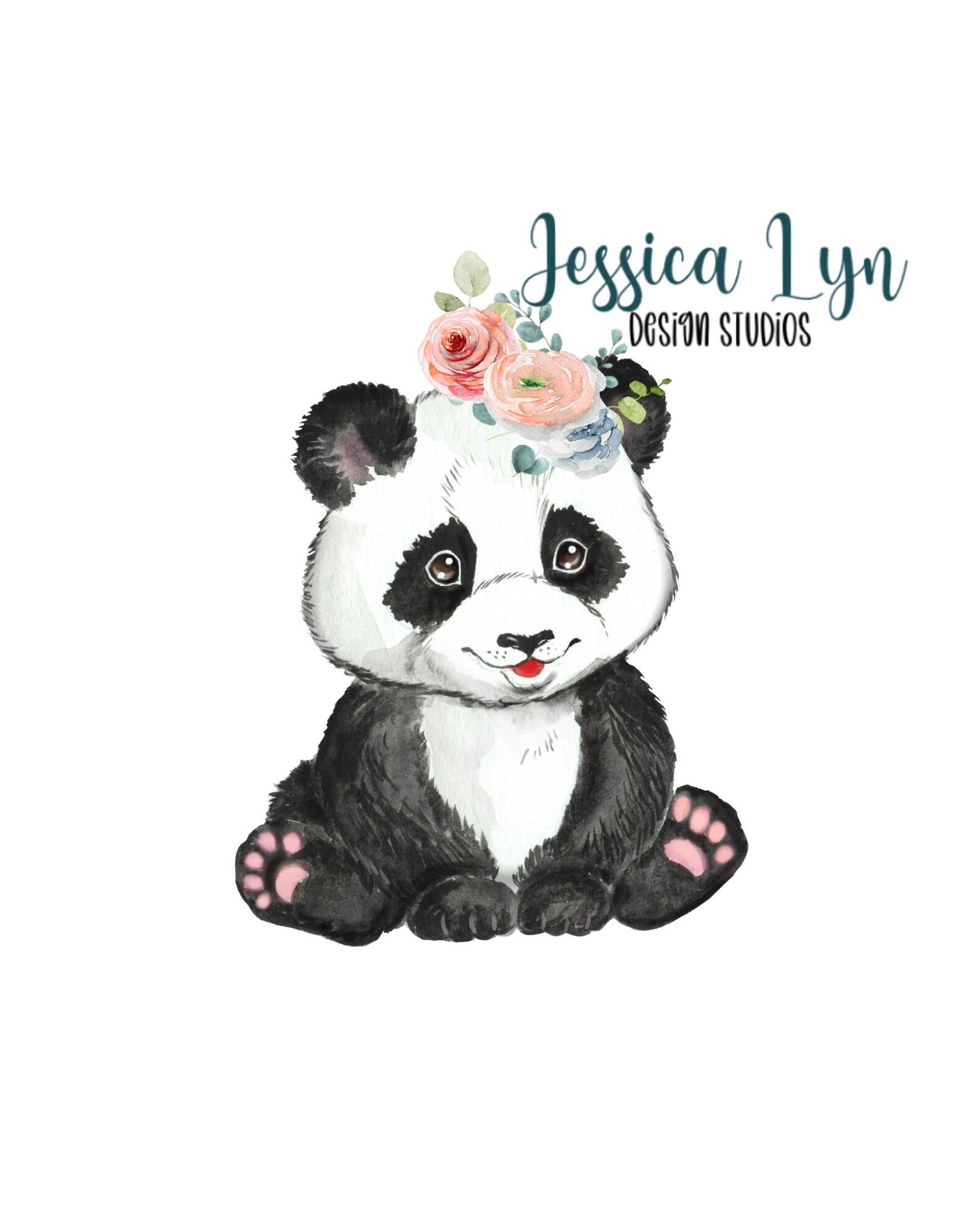 Baby panda decor nursery wall decor boho baby girl room Etsy