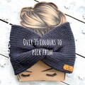 Soft and warm twisted knitted earwarmers in classic colours with extra warm options - over 50 colours available.