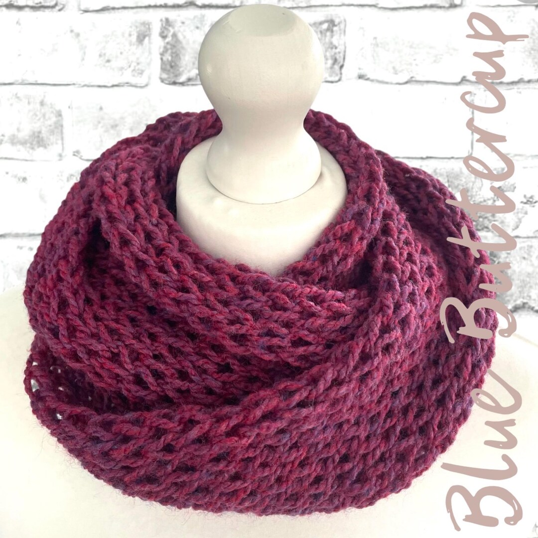 Knitted Infinity Scarf in a Chunky Loose Weave- Various Warm Autumn ...