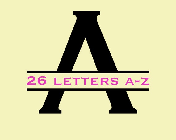Split Monogram Svg Split Font Svg Split Letter Svg Monogram Etsy