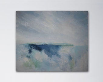 Serene seascape, abstract ocean horizon, 20 x 24 original