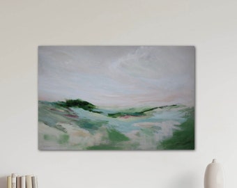 Abstract landscape art, waterscape, 24h x 36w original painting