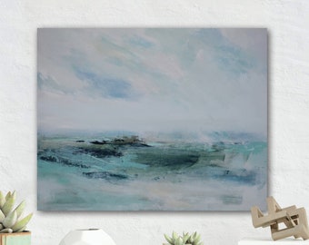 Serene seascape, ocean horizon, 16 x 20, original painting