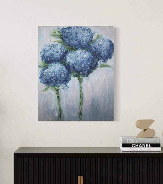 Navy blue hydrangeas   30h x 24w